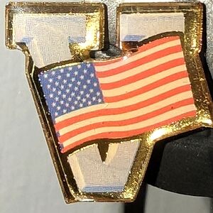 Vintage V American Flag Pin